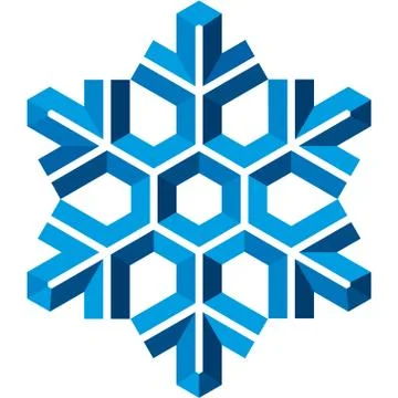 Frozen snowflake icon in blue tones. Isolated. Stock Illustration