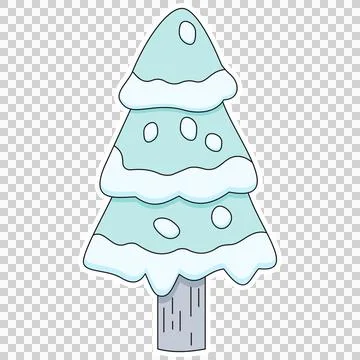 Frozen snowy pine tree Ilustración de archivo
