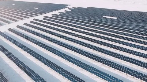 Frozen solar panels Stock Footage 72949883