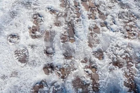 Frozen sole prints Stock-Fotos