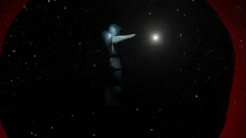 Frozen in space travelier interdimensional astronaut stuck in the vacuum of s Stock Footage 139039199