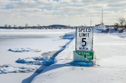 Frozen Speed Limit Stock Photos