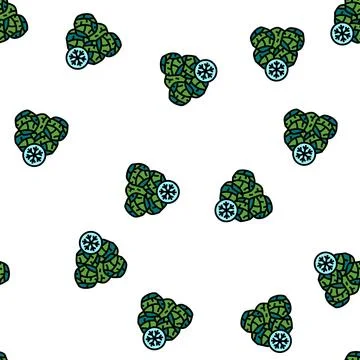 Frozen spinach vector seamless pattern Stock Illustration