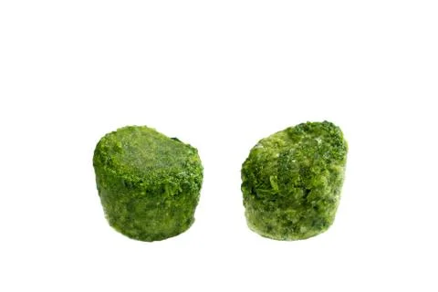 Frozen spinach on white background. Stock Photos