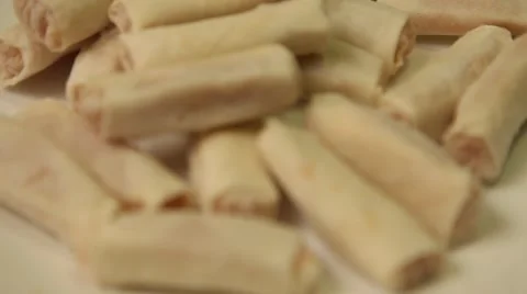 Frozen Spring Rolls Stock Footage 42711040