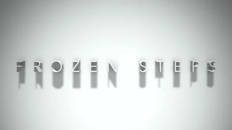 Frozen steps 3D title animation white text on a white background Stock Footage 299702381