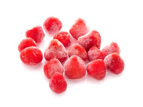 Frozen strawberries background Stock Photos