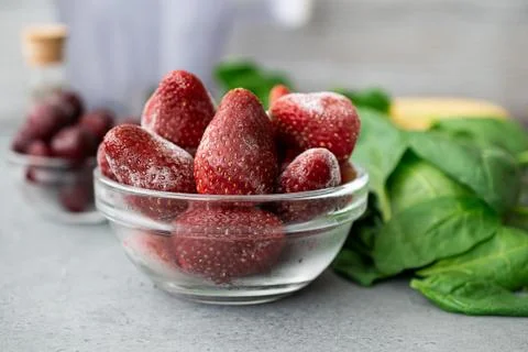 Frozen strawberries Foto stock