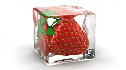 Frozen Strawberry 스톡 동영상 563130