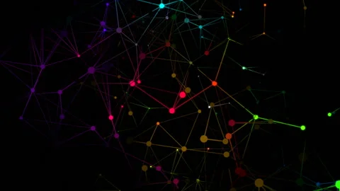 A frozen structure inside of which light moves.Network Nodes - an abstract Stock Footage 94728989