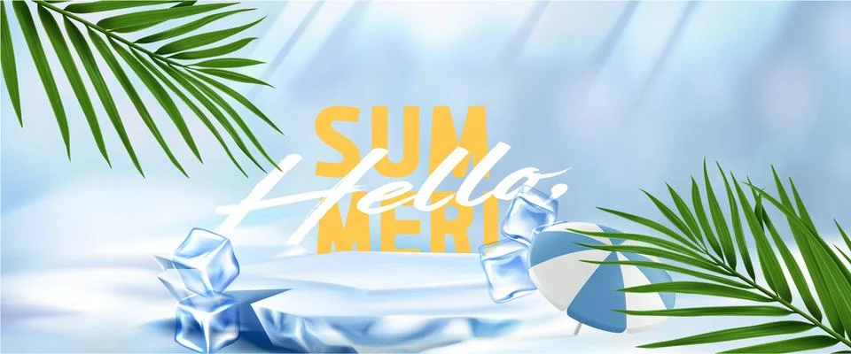 Frozen summer podium composition Stock Illustration