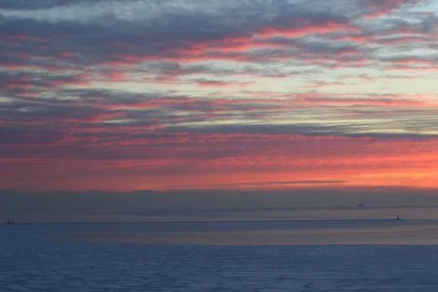 Frozen Sunset Stock Photos