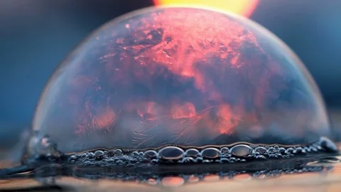 Frozen sunset - soap bubble freeze in last sulight Stock-Footage 71787164