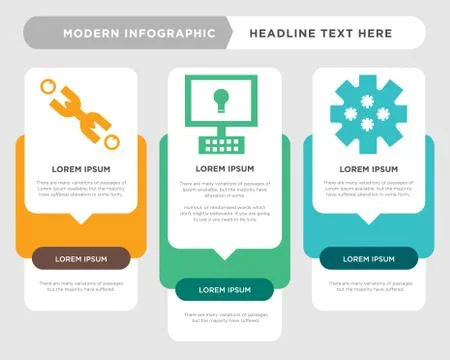 Frozen system, benefits of computer, chain infographic Stock Illustration