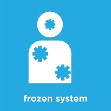 Frozen system icon isolated on blue background Stock Illustration