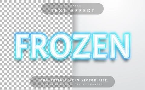 Frozen text effect editable Stock Illustration