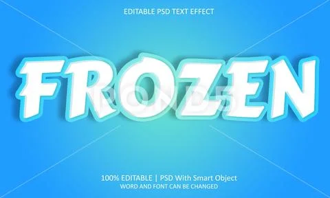Frozen text effect PSD Template