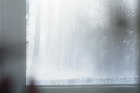 Frozen textures on the window in winter Stock Photos