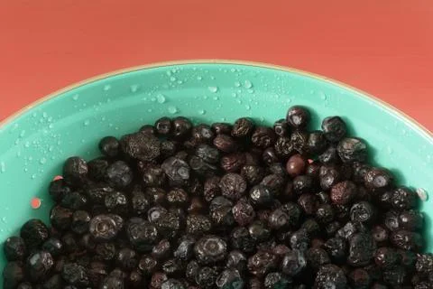 Frozen thawed blueberries Stock Photos