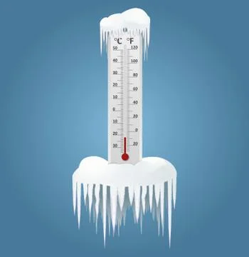 Frozen thermometer Stock Illustration