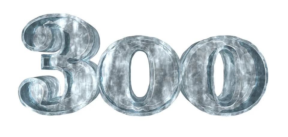 Frozen three hundred on white background - 3d rendering Stock Illustration