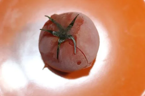 Frozen tomato close-up. Foto stock