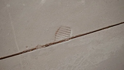 Frozen trail in the concrete floor. Stock Footage 110704435