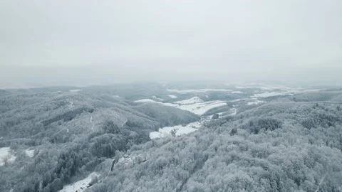 Frozen trees in mountains. Winter landscape. Drone Footage Stock Footage 233163413