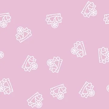Frozen tuna line seamless pattern Stock Illustration