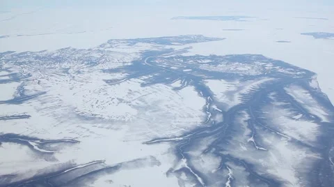 Frozen tundra from above Stock Footage