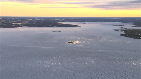 Frozen Tundra Sunset Stock Footage 37310113