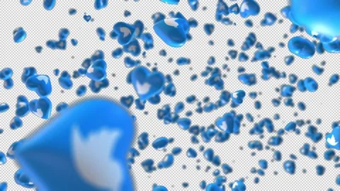 Frozen Twitter Icons Explosion On Alpha Video stock 205079536