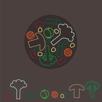 Frozen vegetable mix Illustrazione stock