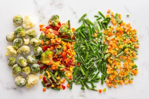 Frozen vegetable mix Stock Photos