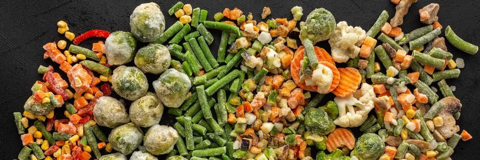 Frozen vegetable mix Stock Photos