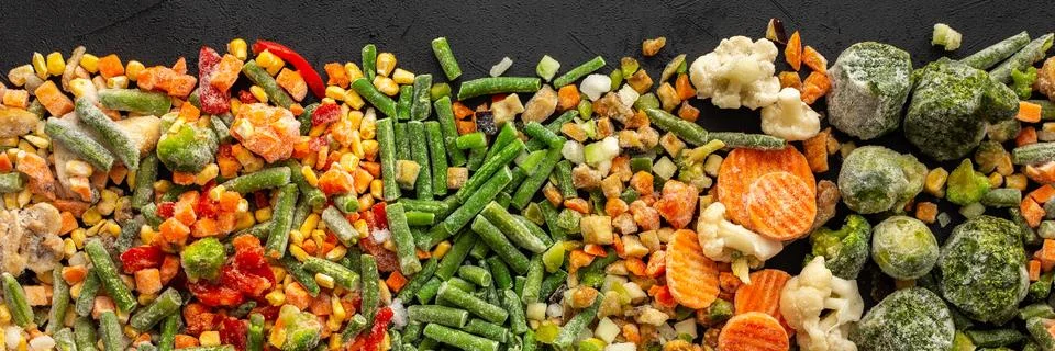 Frozen vegetable mix Stock Photos
