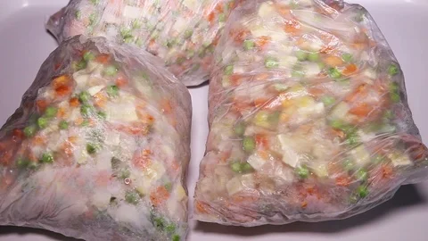Frozen Vegetables 2 Stock Footage 100374684