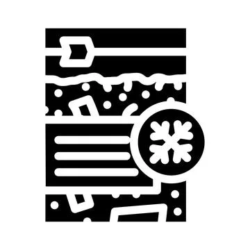 Frozen vegetables glyph icon vector illustration Illustrazione stock