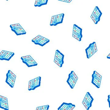Frozen vegetables isometric icon seamless pattern Stock Illustration