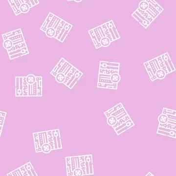 Frozen vegetables line vector seamless pattern Illustrazione stock