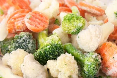 Frozen vegetables mix Stock Photos
