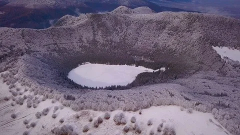 Frozen volcano Stock Footage