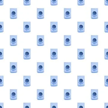 Frozen washing machine seamless pattern indicating appliance malfunction Stock Illustration