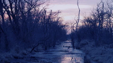 Frozen Wasteland River Stock Footage 42403742