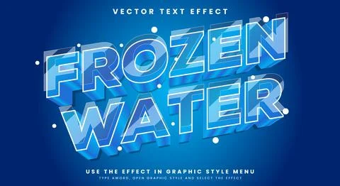 Frozen Water editable text effect Template Stock Illustration