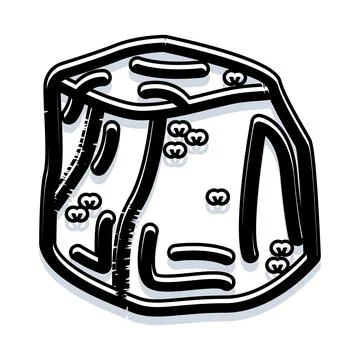 Frozen water ice cube doodle illustration style Stock Illustration