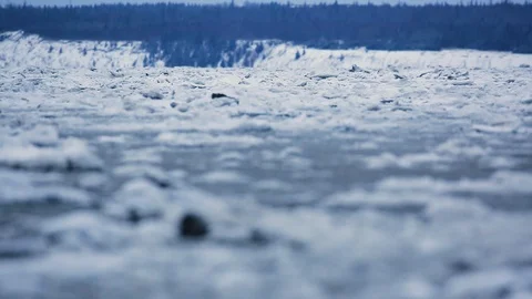 Frozen water moving Stock Footage 90230921