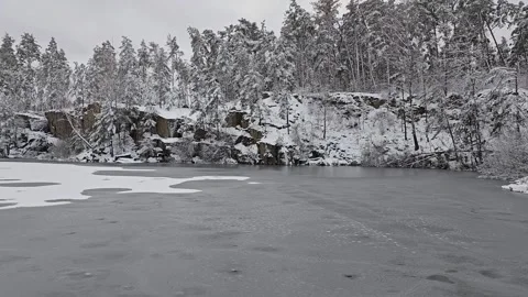 Frozen Water On The River Stock Footage 295351975