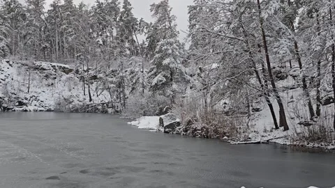 Frozen Water On The River Stock Footage 295352034