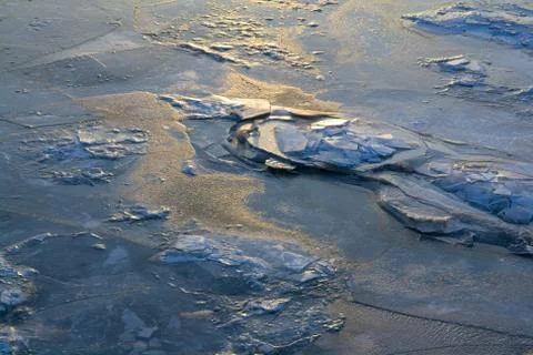 Frozen water surface Stock Photos